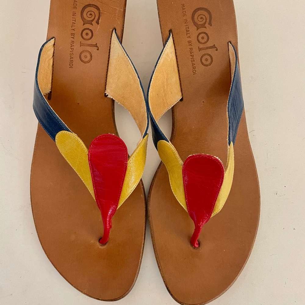 RARE  Vintage 1960s "Golo By Rapisardi" Leather Sandals - Fits Sz 8.5